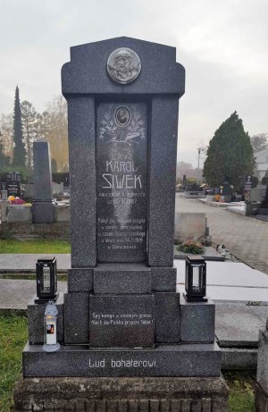 Grób Karola Siwka w Suchej Górnej - Czechy, województwo morawsko-śląskie, powiat Karwina 