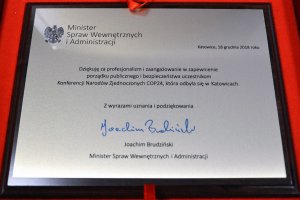 grawertony od Ministra Spraw Wewnętrznych i Administracji Joachima Brudzińskiego 