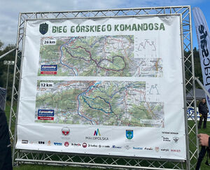  Mapa z wyznaczoną trasą biegu