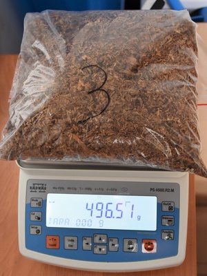 Worek z zawartością numer 3. Waka wskazująca 496.54 g