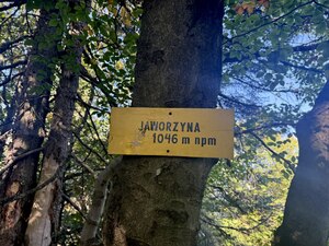 Tablice informacyjne z opisem szlaków i odległościami.
